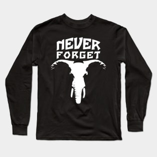 Elephant Face - Never Forget Long Sleeve T-Shirt